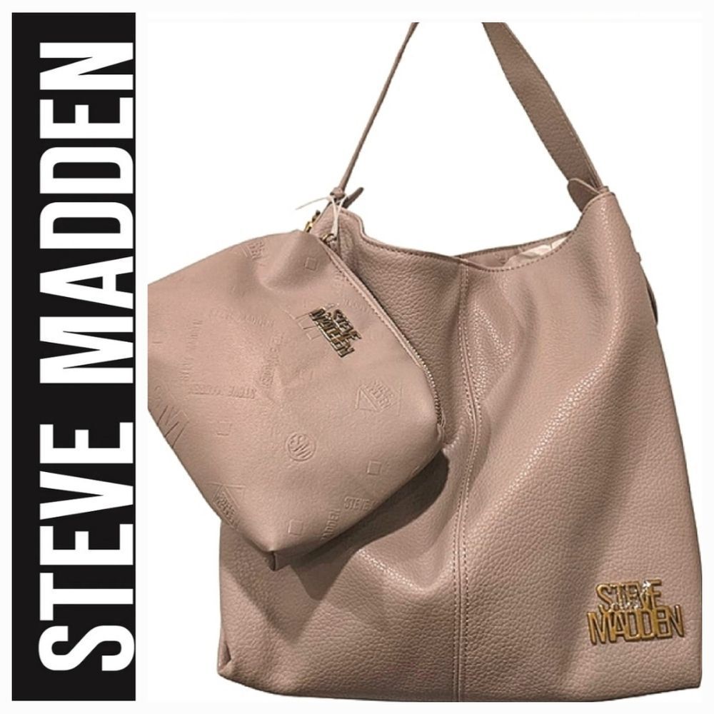 Steve Madden BFlorrence Logo Tote Bag- Mushroom